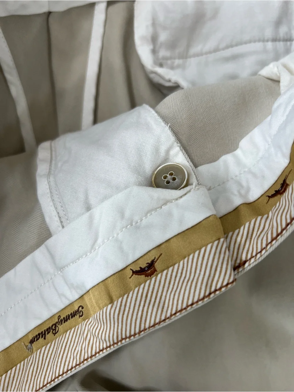Tommy Bahama Silk Blend Mens Tan Dress Pants 38x32 Flat Front